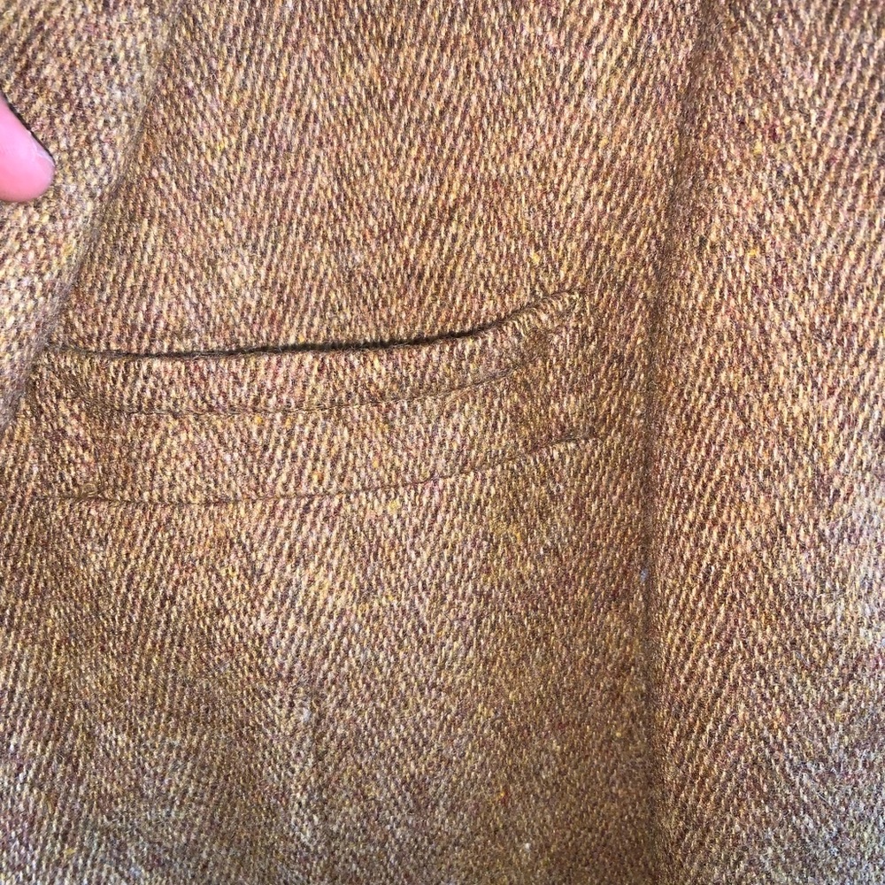 Saville Row London Men’s Vintage jacket All Pure Wool size Large tan - Picture 6 of 9